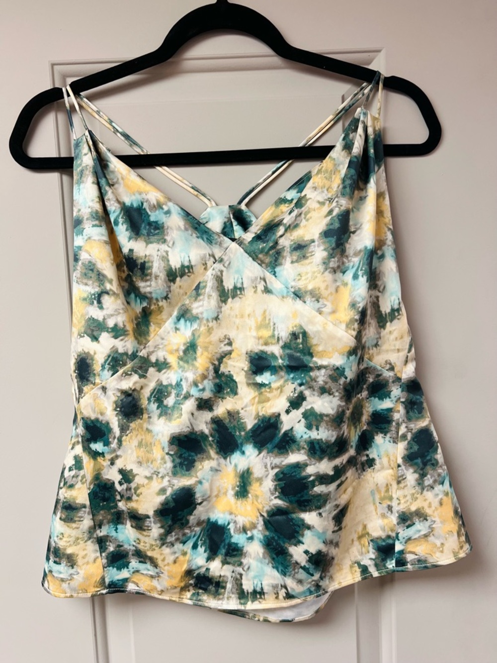 Tie-Dye Teal & Yellow V-Neck Cami